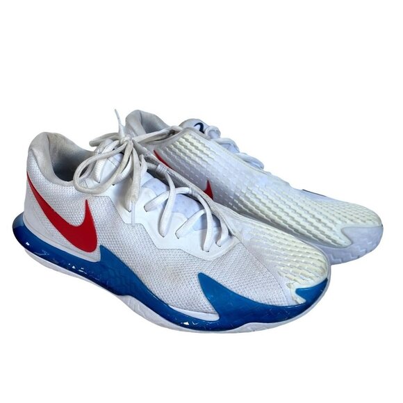 Nike Zoom Vapor Cage 4 Rafa Mens Sneakers Size 12 White Blue Athletic Shoes